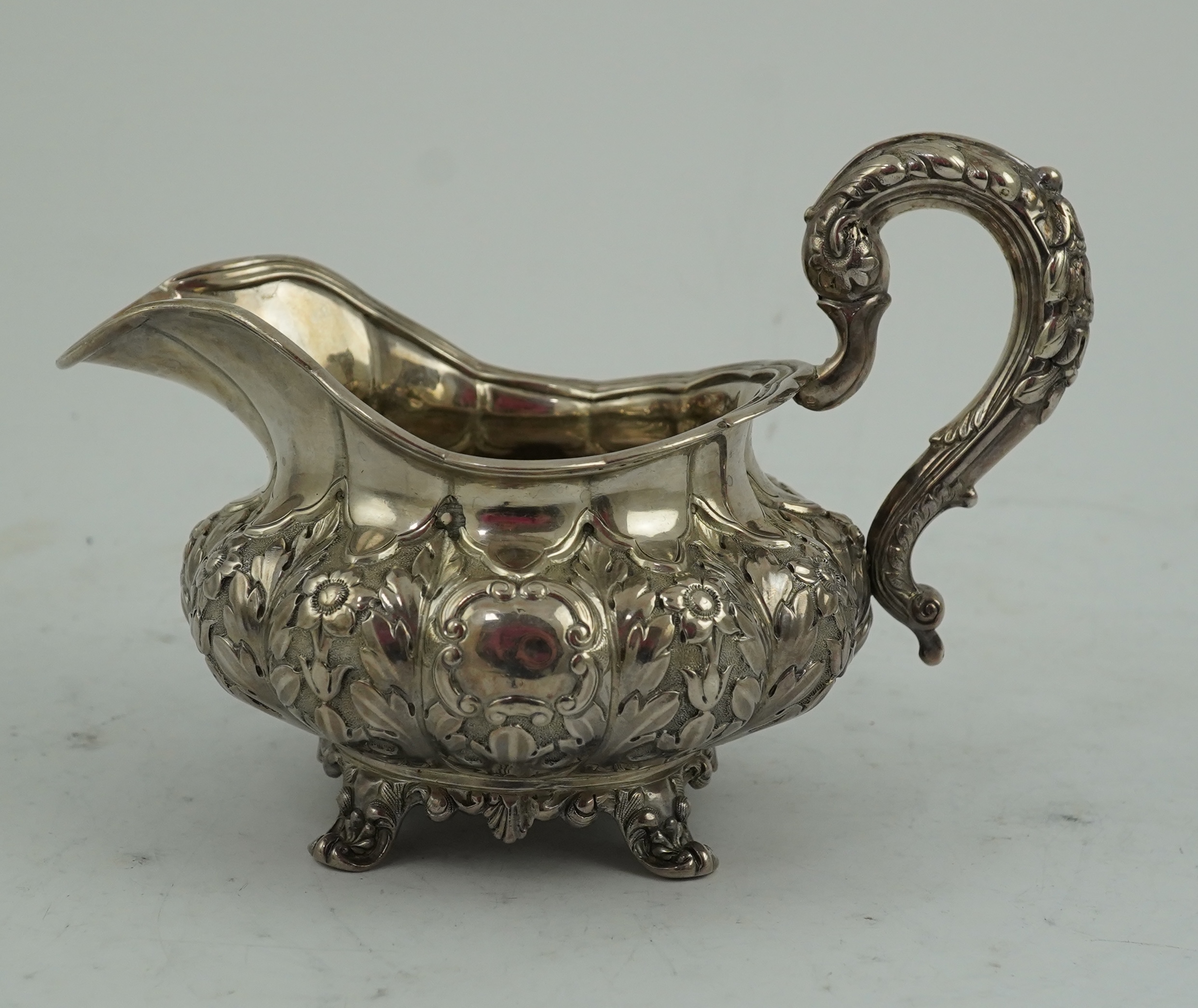 A William IV Irish silver cream jug, by James Le Bas